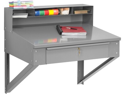 Tennsco Foremans Desk, Wall-Mounted, Medium Gray (SR-59)