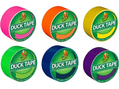 Duck Heavy Duty Duct Tapes, 1.88 x 20 Yds., Assorted Colors, 6 Rolls/Pack (DUCKBRT6PK-STP)