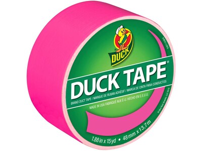 Duck Heavy Duty Duct Tapes, 1.88 x 15 Yds., Neon Pink/Green/Orange, 3 Rolls/Pack (DUCKNEON3PK-STP)