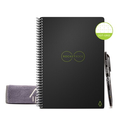 Rocketbook Core Smart Notebook, 6 x 8.8, Dot-Grid, 36 Pages, Black (EVR-E-RC-A-FR)