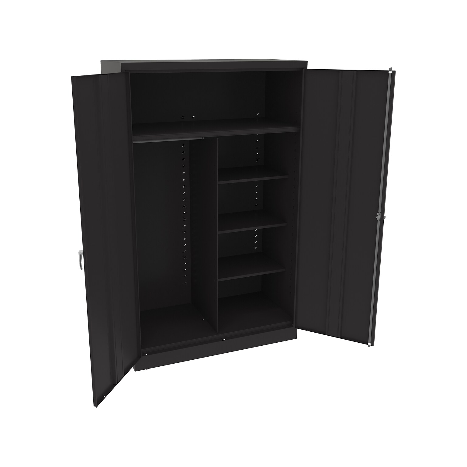 Tennsco Jumbo 78 Steel Combination Cabinet with Five Shelves, Black (J1878SUC-BLK)
