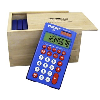 Victor 108TK 8-Digit Pocket Calculator, Multicolor, 10/Pack (108TK)