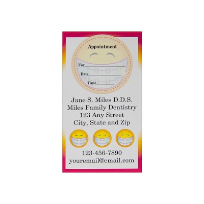 Custom Full Color Sticker Appt. Cards, Top Circle Sticker, Flat Print, Vertical, 1-Sided, 250/Pk