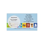 Custom Full Color Sticker Appt. Cards, Left Circle Sticker, Flat Print, Horizontal, 1-Sided, 250/Pk