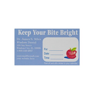 Custom Full Color Sticker Appt. Cards, Right Long Rectangle Sticker, Flat Print, Horizontal, 1-Sided