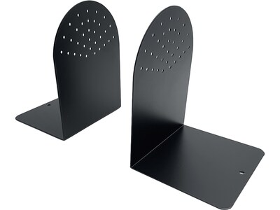 Huron Steel Book Ends, 7.25"H, Black (HASZ0095)