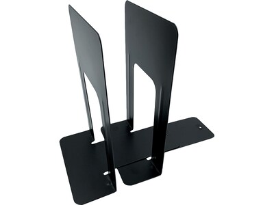 Huron Steel Book Ends, 9.25"H, Black (HASZ0039)