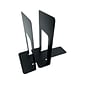 Huron 9.25" H x 6" W Steel Bookends, Black, Pair (HASZ0039)