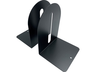 Huron Steel Book Ends, 7.25"H, Black (HASZ0089)