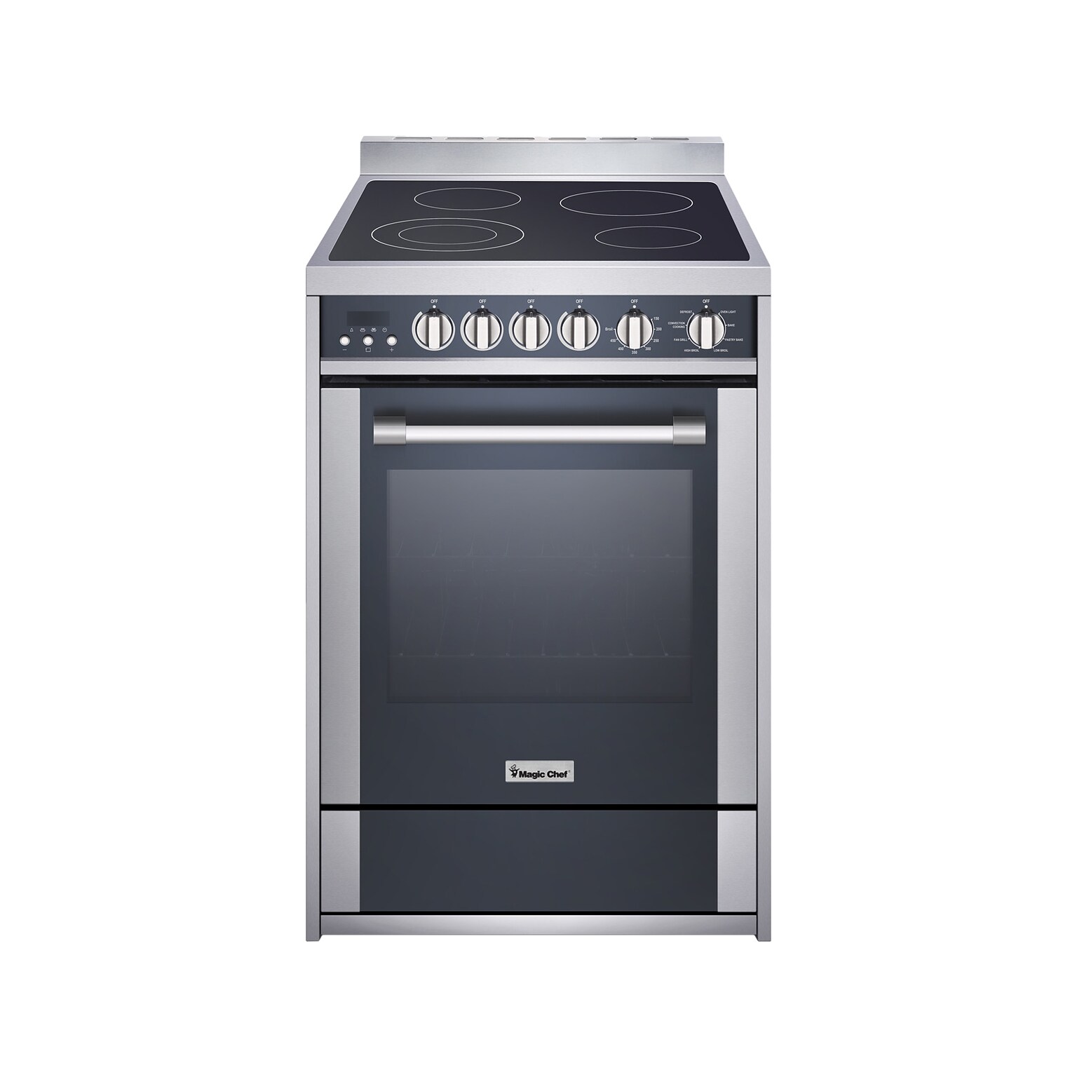 Magic Chef Electric Range 2.2 Cu. Ft., Stainless Steel/Black (MCSRE24S)