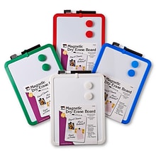 Charles Leonard Magnetic Dry Erase Boards, Assorted Colors, 4/Pack (CHL35204)