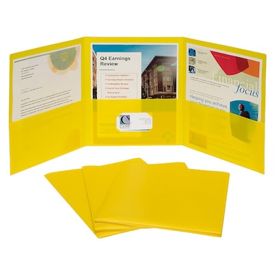 C-Line 3-Pocket Portfolio Folder, Yellow, Box of 24 (CLI33946)