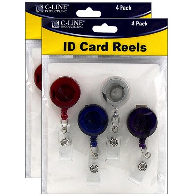 C-Line Badge Reels, Assorted Colors, 2/Bundle (CLI89200-2)
