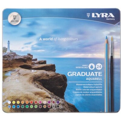 Lyra Graduate Aquarell Colored Pencils, Assorted Colors, 24/Box (DIX2881240)