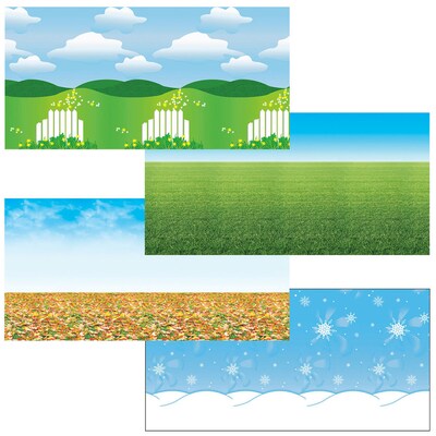 Fadeless Bulletin Board Art Paper, 48 x 12, Seasons Assortment, 4 Rolls (PAC0057534)
