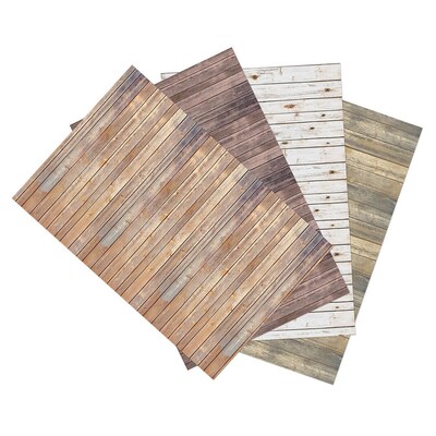 Dixon Ella Bella Photography Backdrop Paper, 48 x 12, Assorted Wood, 4 Rolls (PAC2506)