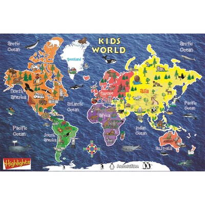 Replogle Kids World Peel & Stick Wall Map, 24 x 16 (RE-72163)