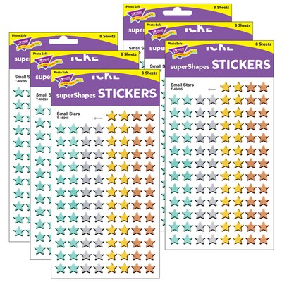 TREND Enterprises I HEART Metal Small Stars superShapes Stickers, 800/Pack, 6 Packs/Bundle (T-46095-6)