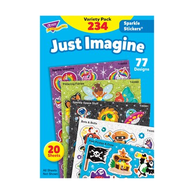 TREND Enterprises Just Imagine Sparkle Stickers Variety Pack, 234/Pack, 2 Packs/Bundle (T-63911-2)