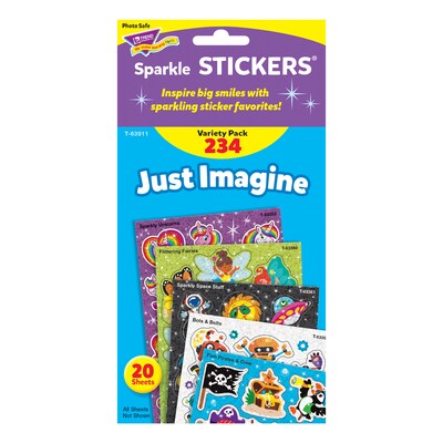 TREND Enterprises Just Imagine Sparkle Stickers Variety Pack, 234/Pack, 2 Packs/Bundle (T-63911-2)