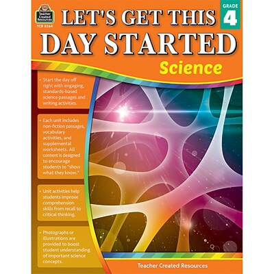 Teacher Created Resources Lets Get This Day Started: Science Workbook for Grade 4 (TCR8264)