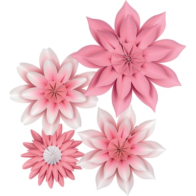 Teacher Created Resources Pink Blossoms Paper Flowers, Pack of 4 (TCR8543)