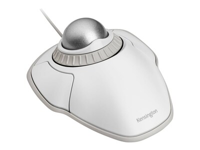 Kensington Orbit Ergonomic Ambidextrous Trackball USB Mouse, White (K72500WW)