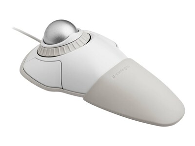 Kensington Orbit Ergonomic Ambidextrous Trackball USB Mouse, White (K72500WW)