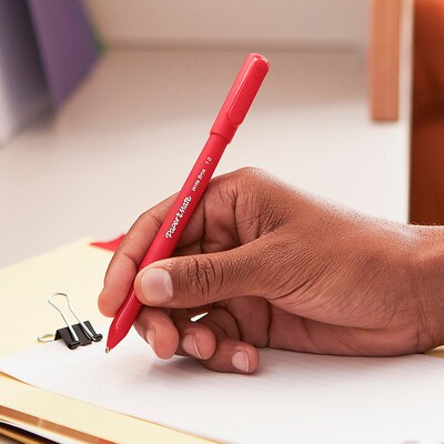 Paper Mate Write Bros. Ballpoint Pen, Medium Point, Red Ink, 1 Dozen (3321131)