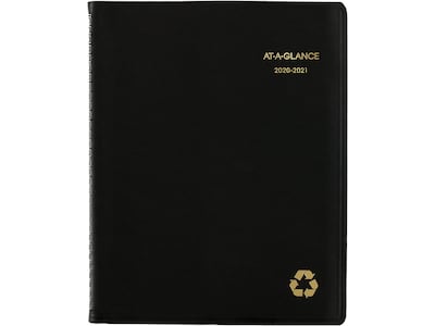 2020-2021 AT-A-GLANCE 8.25 x 11 Academic Appointment Book, Recycled, Black (70957G0521)
