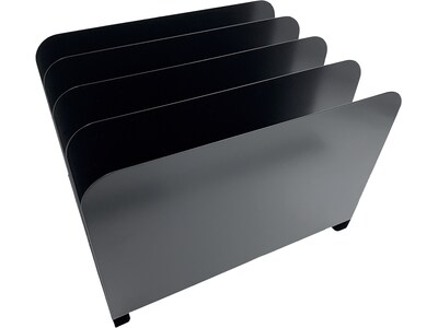 Huron 4-Compartment Steel File Organizer, Black (HASZ0147)