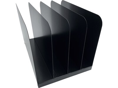 Huron 4-Compartment Steel File Organizer, Black (HASZ0147)
