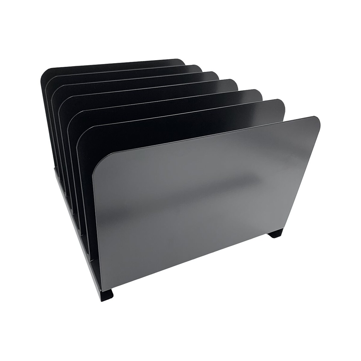Huron 6-Compartment Steel File Organizer, Black (HASZ0144)