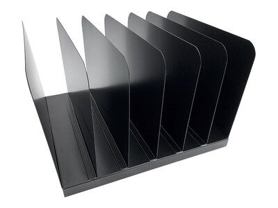 Huron 6-Compartment Steel File Organizer, Black (HASZ0144)