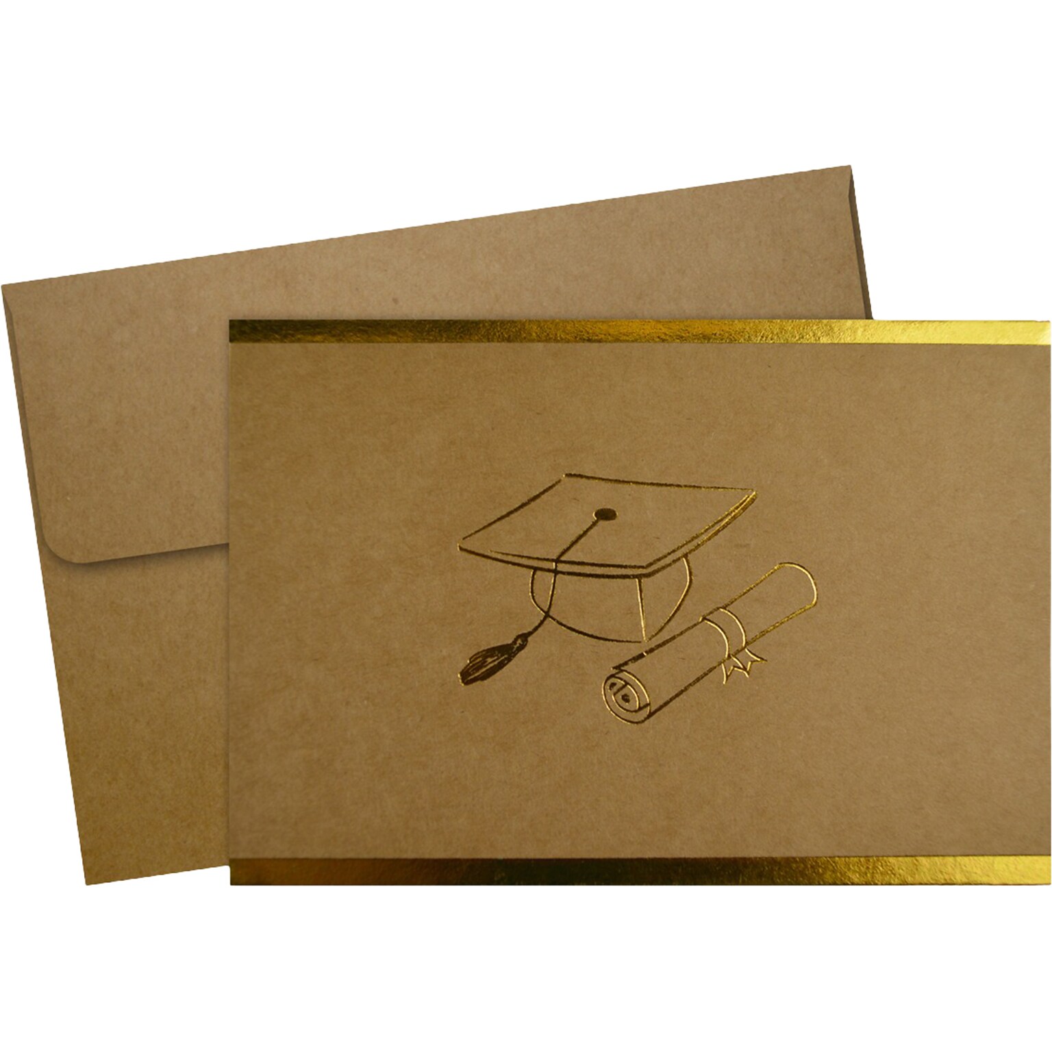 Great Papers! Grad-Itude Gold Foil Personal Thank You Notecard, Kraft/Gold, 50/Pack (2020032)