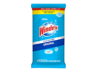 Windex Window and Glass Wipes, Original, 38/Pack (319251)