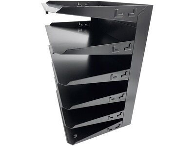 Huron 6-Compartment Steel File Organizer, Black (HASZ0157)