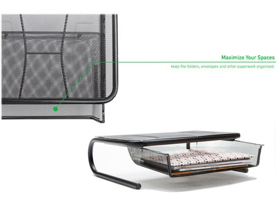 Mind Reader Monitor Stand, Black (MESHKING-BLK)