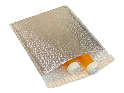 6" x 11" Cool Foil Insulated Self-Sealing Bubble Mailer, Silver, 100/Box (MB6X11SS)