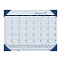 2021 House of Doolittle 17 x 22 Desk Pad Calendar, EcoTones, Blue (12440-21)