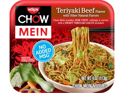 Nissin Chow Mein Noodles, Teriyaki Beef, 4 oz., 8/Carton (70662084731)