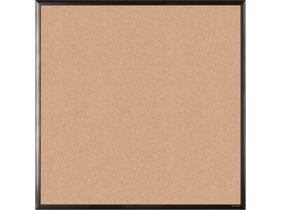 U Brands Cork Bulletin Board, Black Frame, 3 x 3 (2881U00-01)