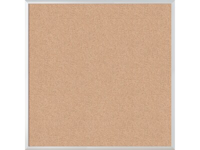 U Brands Cork Bulletin Board, Silver Frame, 3' x 3' (2877U00-01)