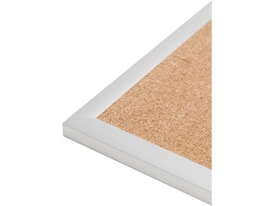 U Brands Cork Bulletin Board, Silver Frame, 3' x 3' (2877U00-01)