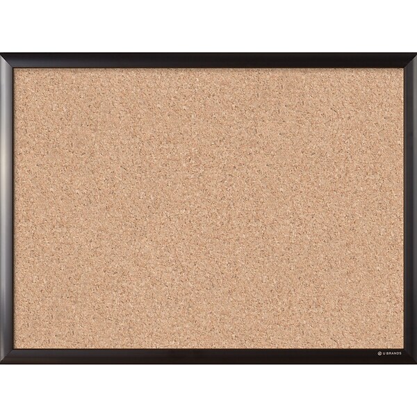 U Brands Cork Bulletin Board, Black Frame, 2 x 1.5 (2879U00-01)