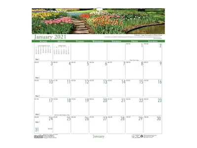 2021 House of Doolittle 12 x 12 Wall Calendar, Earthscapes Gardens of the World, Multicolor (301-21)