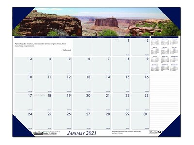 2021 House of Doolittle 17 x 22 Desk Pad Calendar, Earthscapes Mountains of the World, Multicolor (176-21)