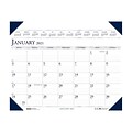 2021 House of Doolittle 19 x 24 Desk Pad Calendar, Executive, Blue/Gray (180-21)