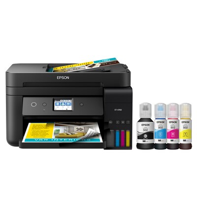 Epson EcoTank® ET-4760 Wireless All-in-One Cartridge-Free SuperTank Printer with Auto Doc Feeder, Black