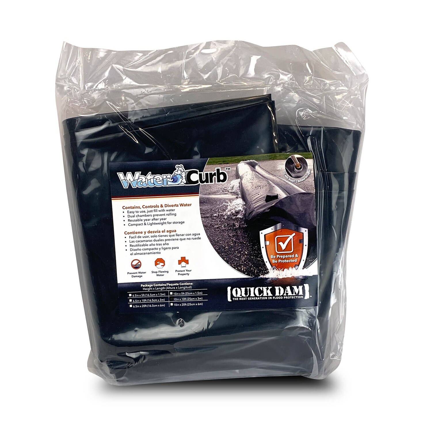 Quick Dam Universal Water Curb, Flood Control, 10 x 10, 1/Pack (QDWC1010)